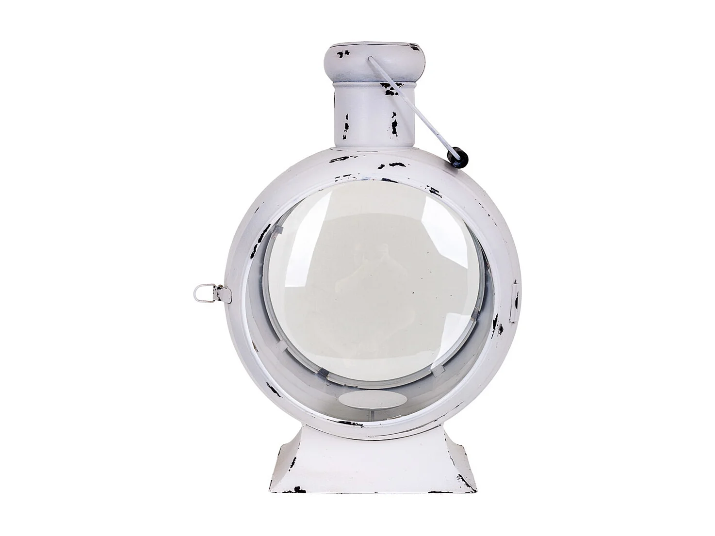 Lanterna in metallo bianco 25x38x55h
