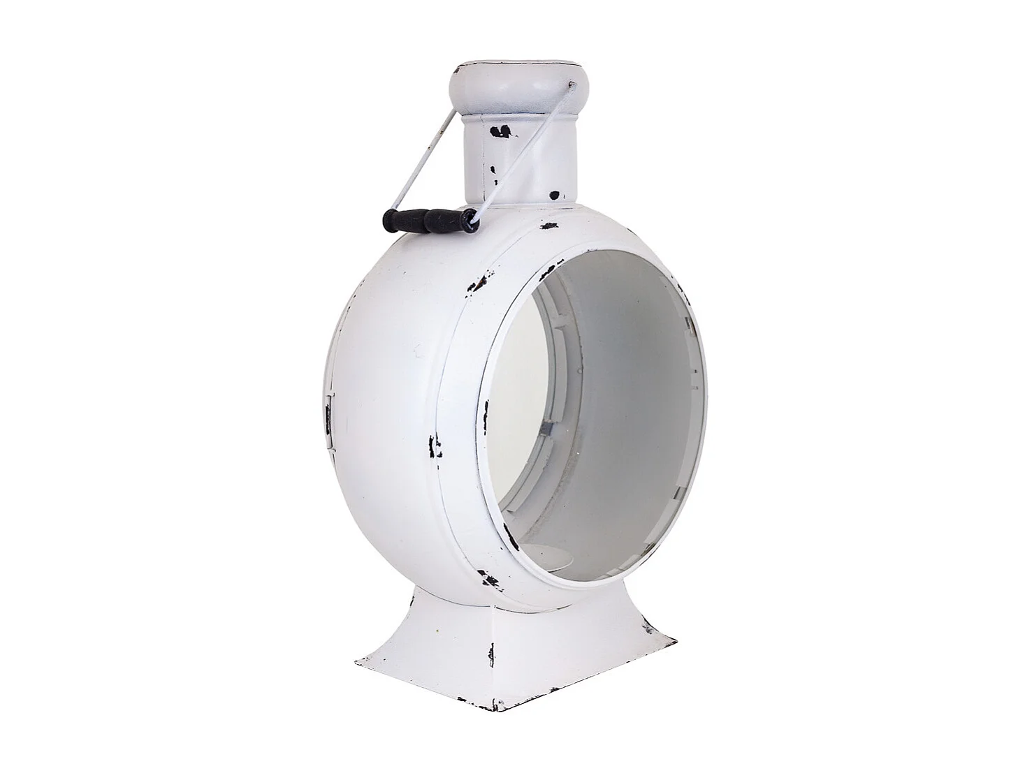 Lanterna in metallo bianco 25x38x55h