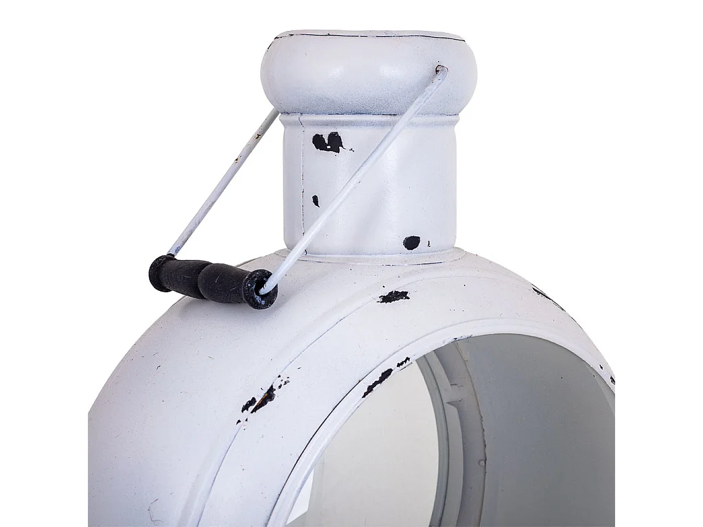 Lanterna in metallo bianco 25x38x55h