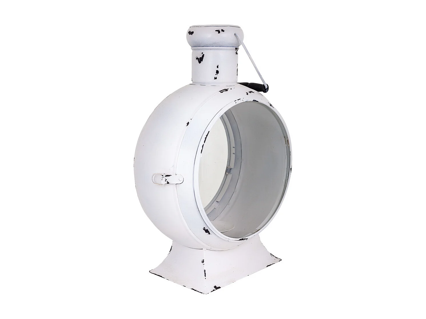 Lanterna de metal branco 25x38x55