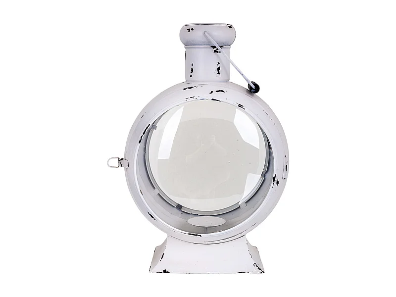 Weiße Metalllaterne 25x38x55h cm