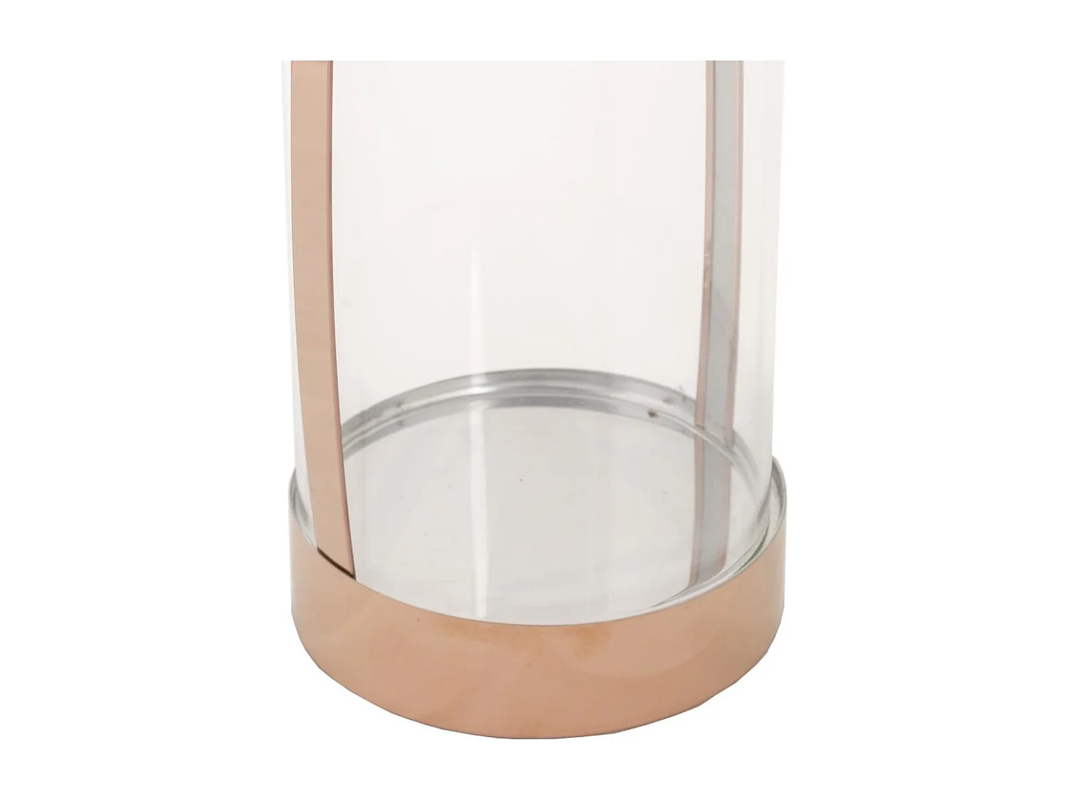 Lanterna de vidro em aço inoxidável e cobre 12,5x12,5x23