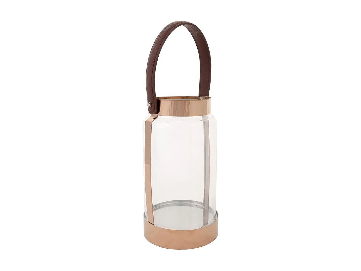 Lanterne en acier inoxydable et cristal cuivré 12,5x12,5x23h