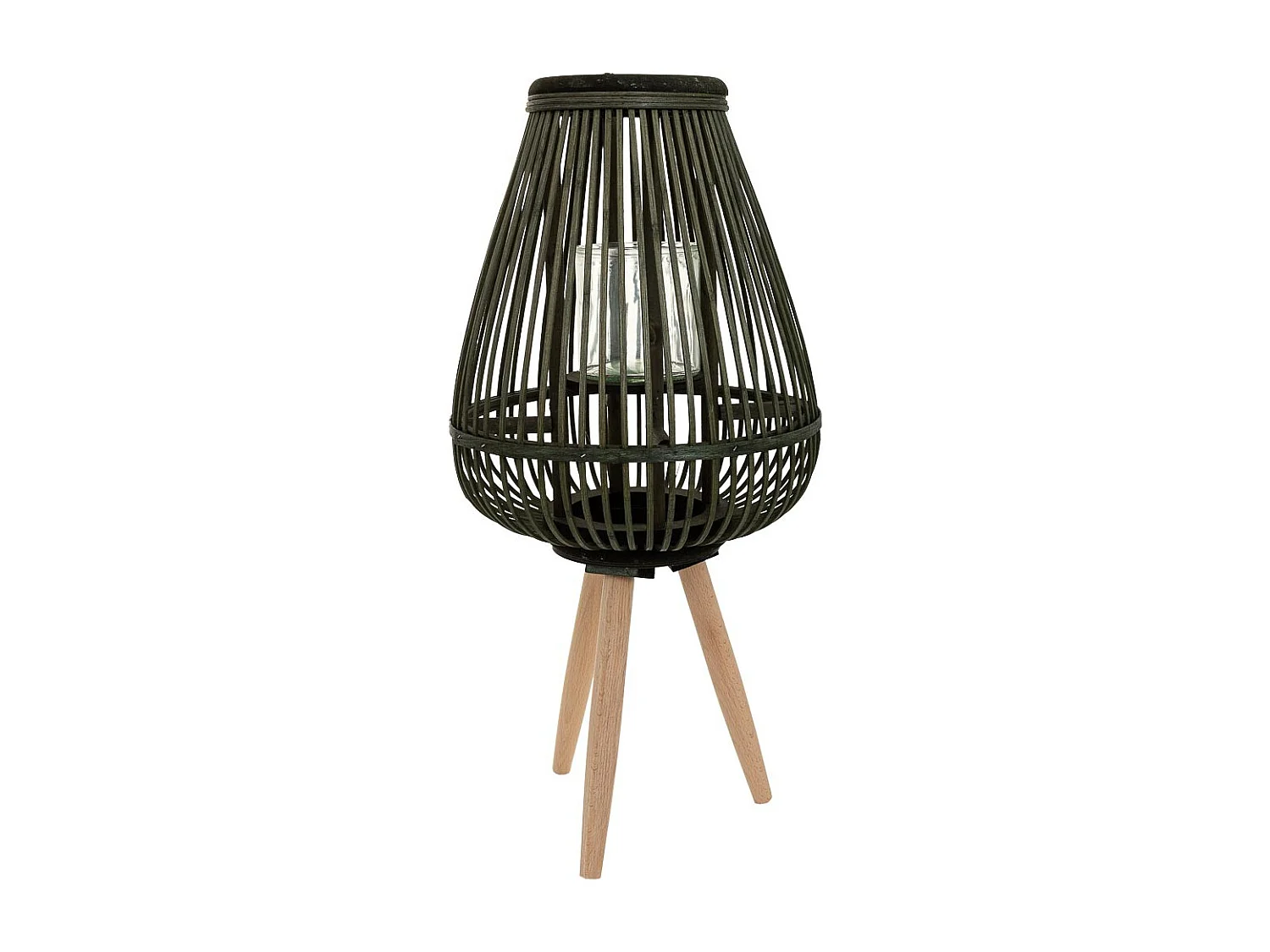 Lanterna de vela de bambu verde d29x37/59