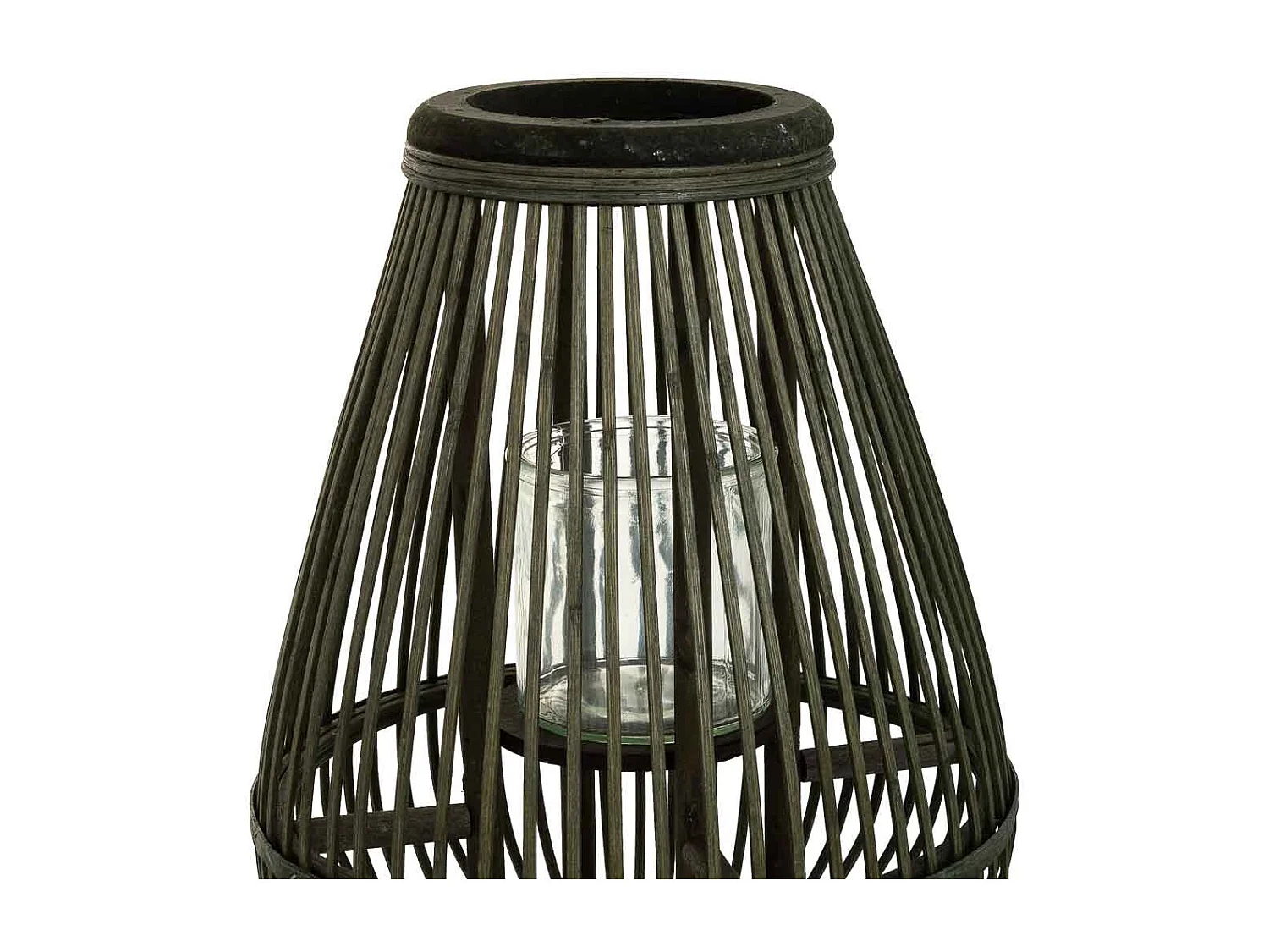 Lanterna de vela de bambu verde d29x37/59