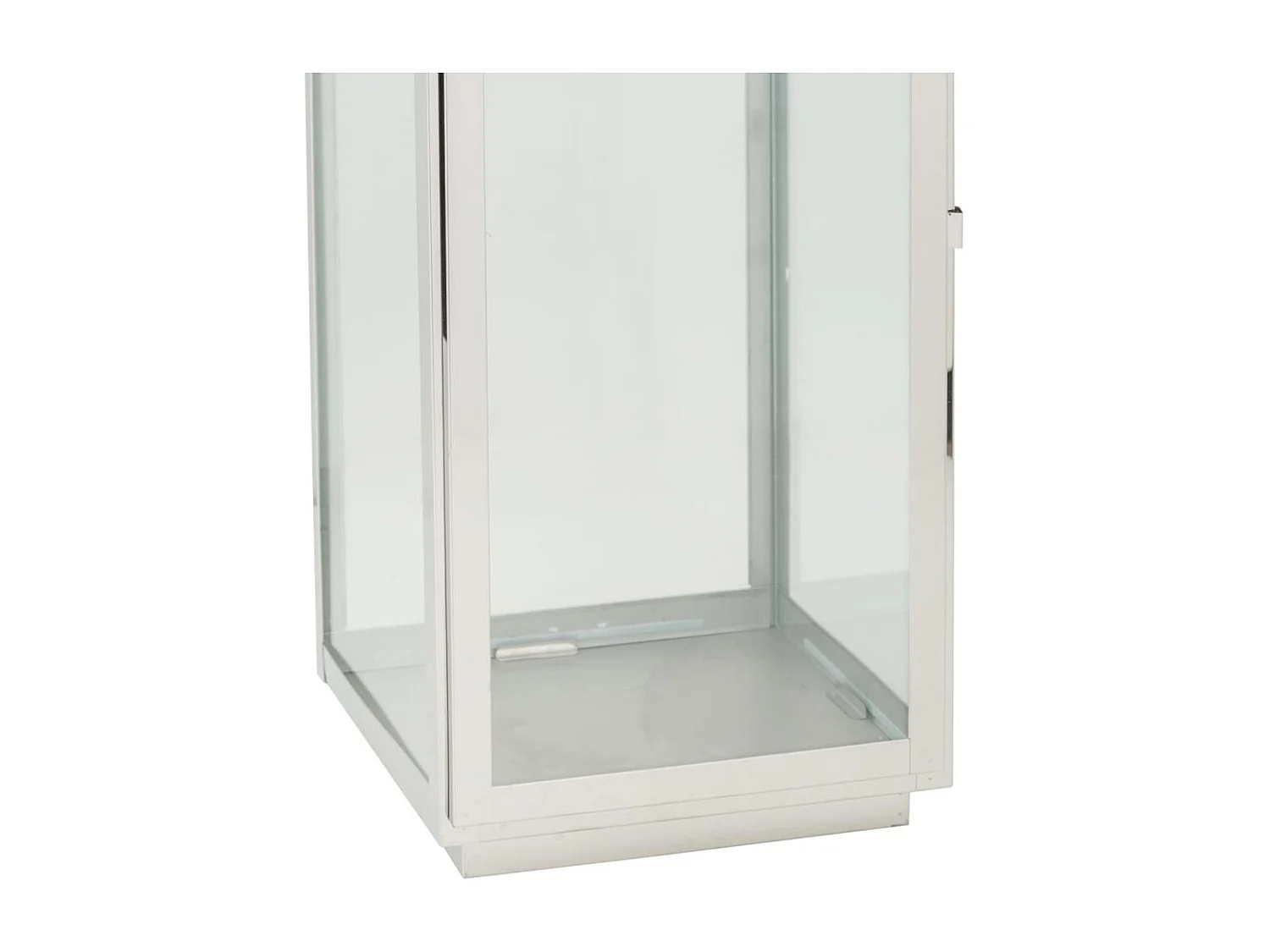 Lanterna in acciaio inox e vetro argento 24x23x72h