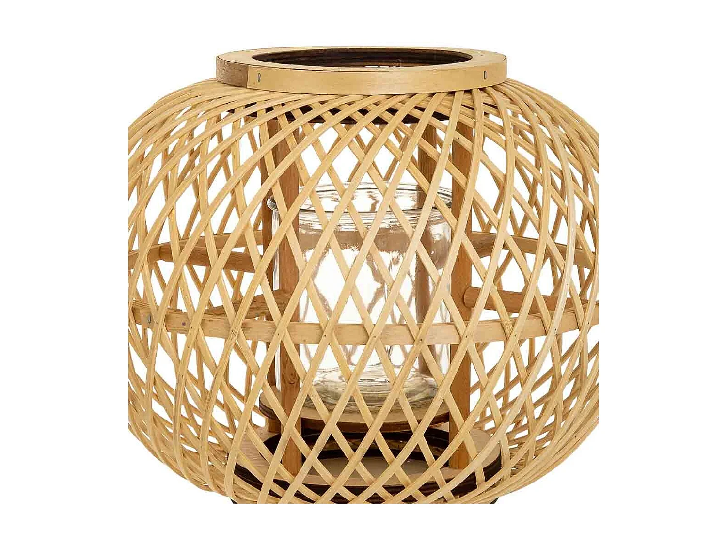 Lanterna de vela de bambu marrom d34x26/61