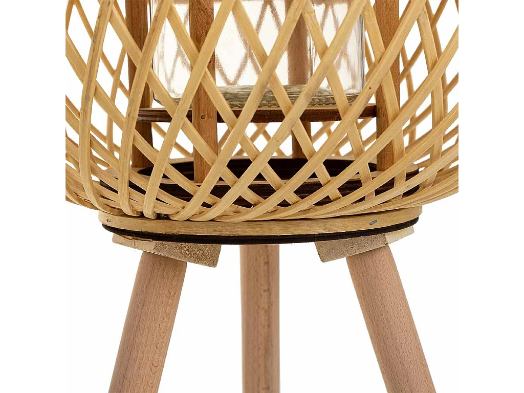 Lanterna de vela de bambu marrom d34x26/61