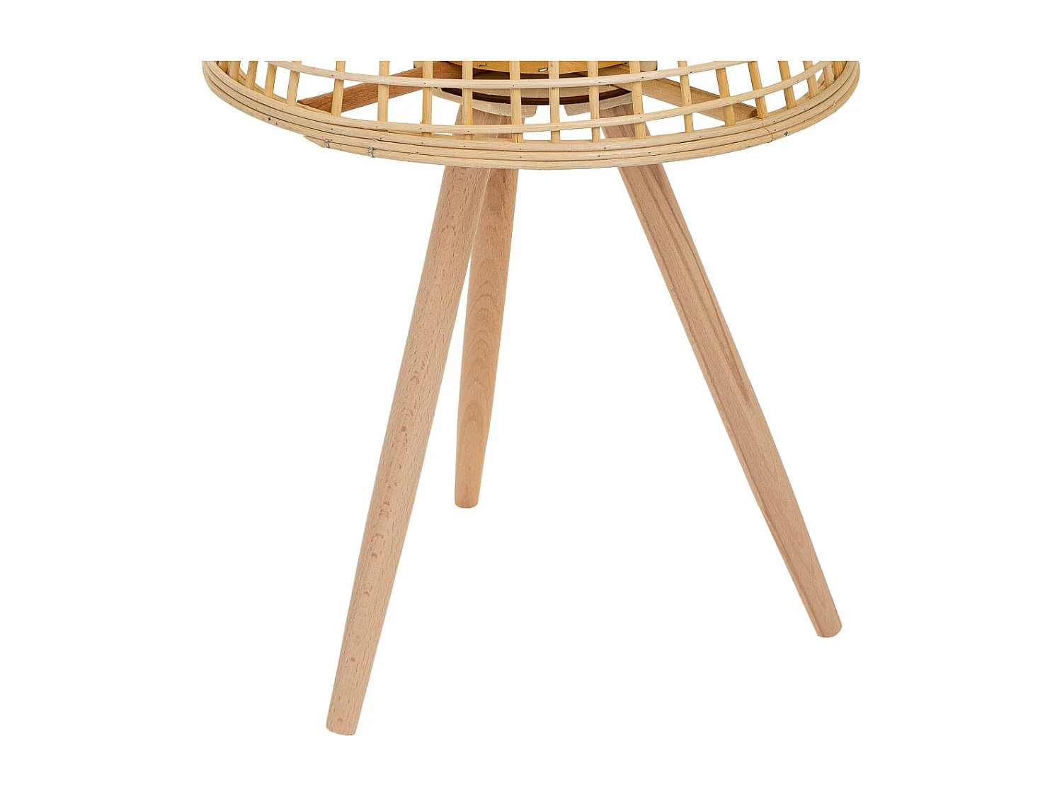 Braune Kerzenlaterne aus Bambus und Rattan, D36x31/64h cm