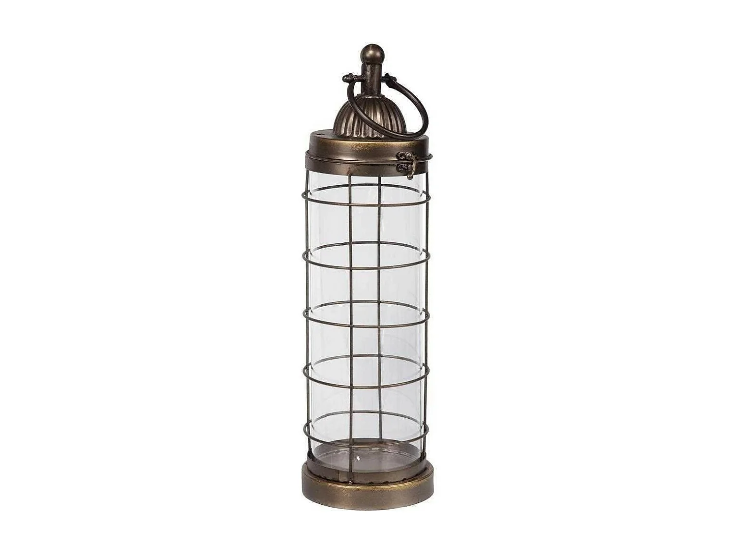 Lanterna de metal cobre 17x17x56