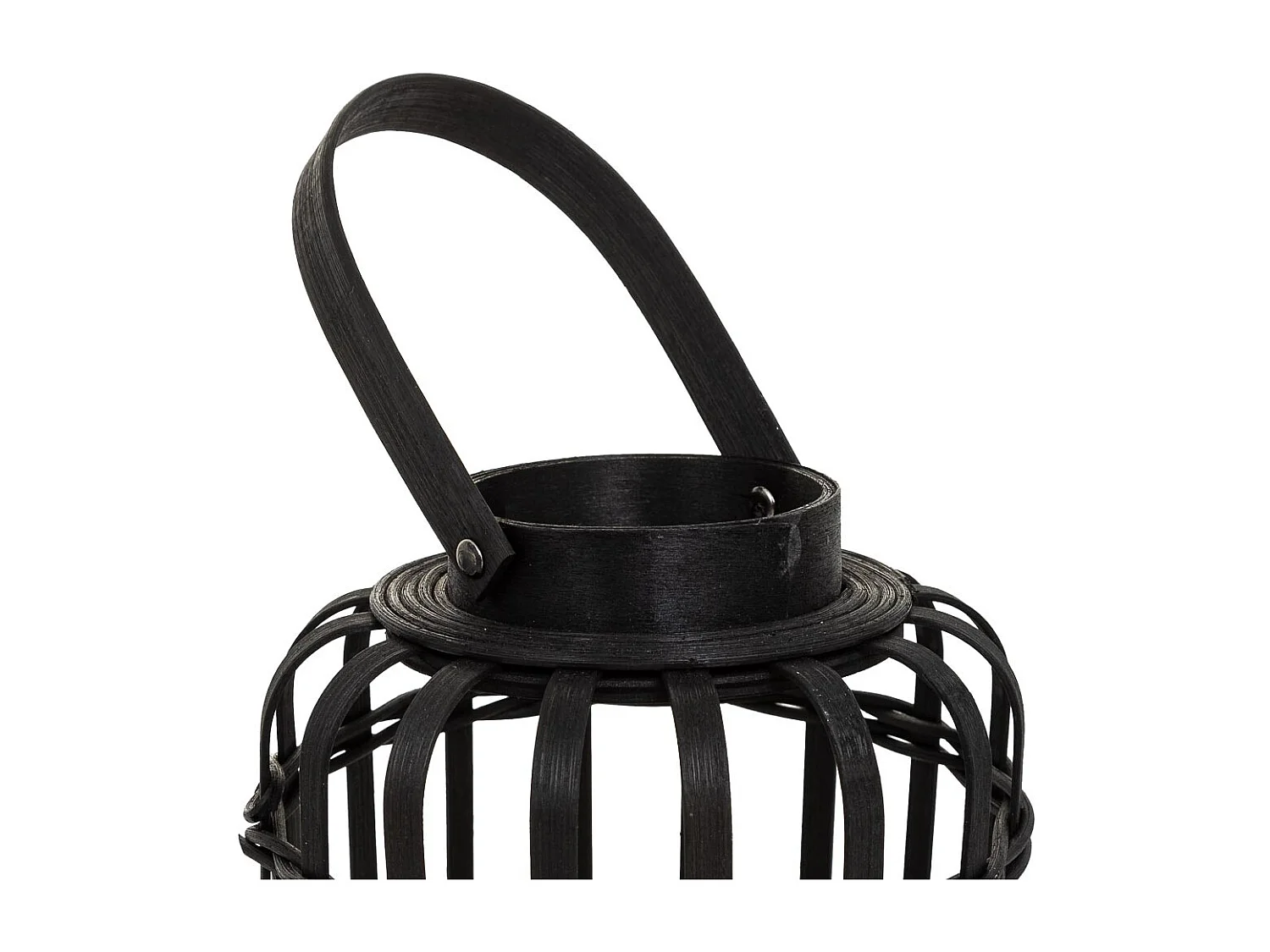 Lanterna de vela de bambu preto d17x25