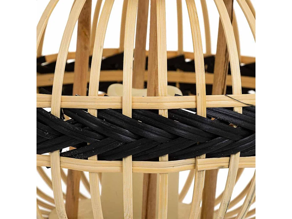 Braune Bambus-Kerzenlaterne, D37,5 x 30,5 H cm