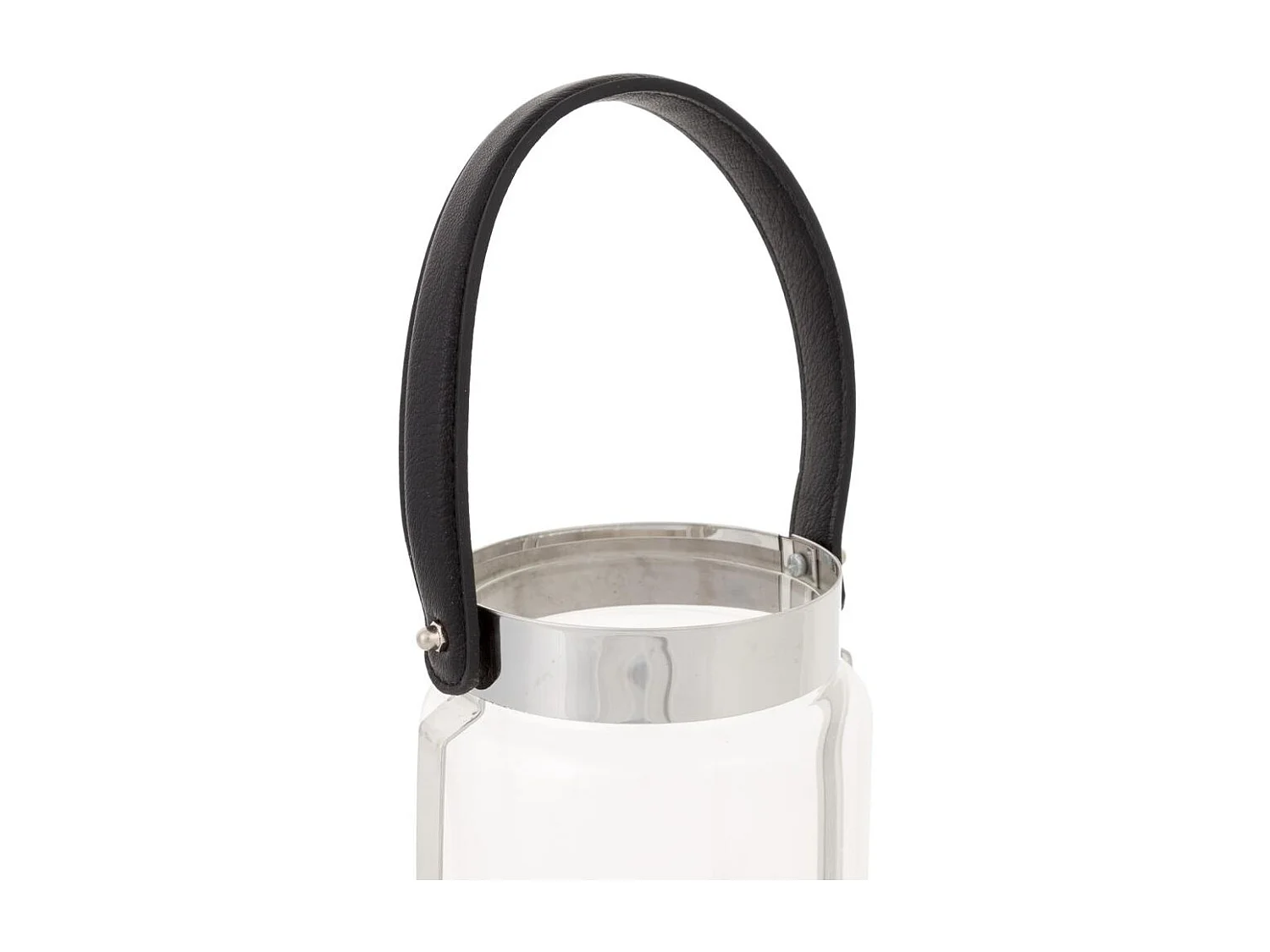 Lanterna in acciaio inox e vetro argento 12,5x12,5x23h