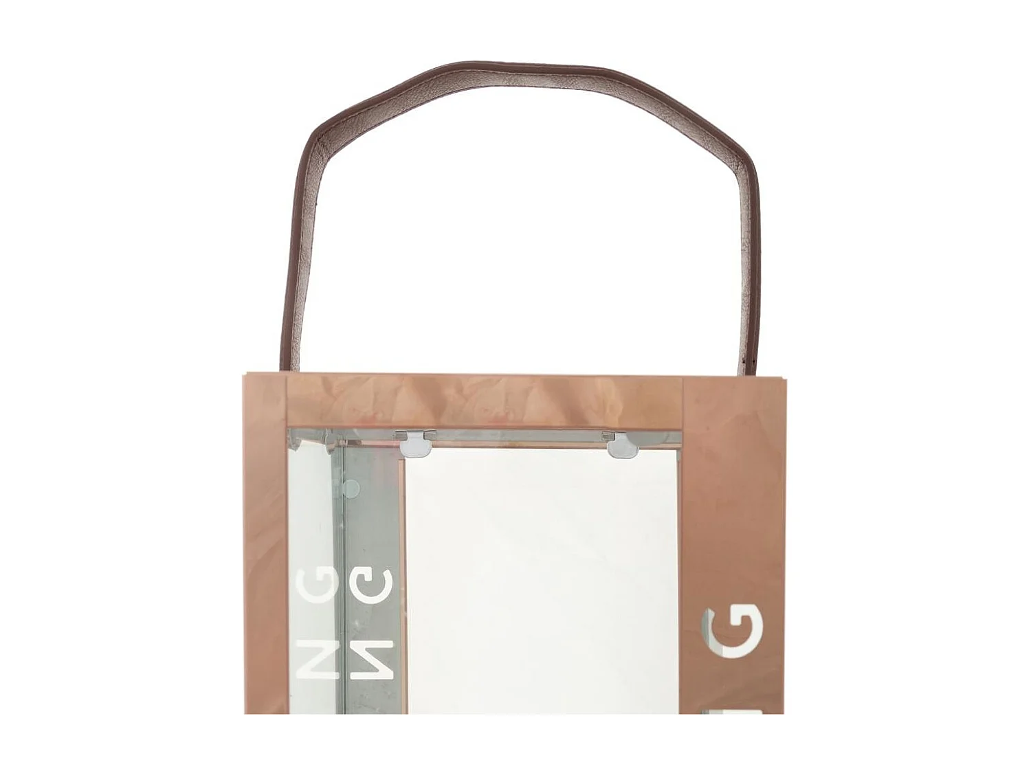 Farol de acero inoxidable y cristal cobrizo18x18x30