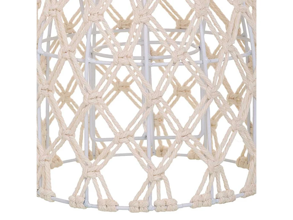 Laterne aus geflochtener Baumwolle und natürlichem FBira-Weiß, D13x20h cm