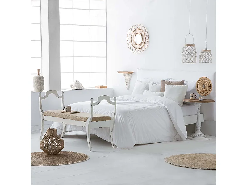 Lanterna de algodão trançado e fbira branca natural d13x20