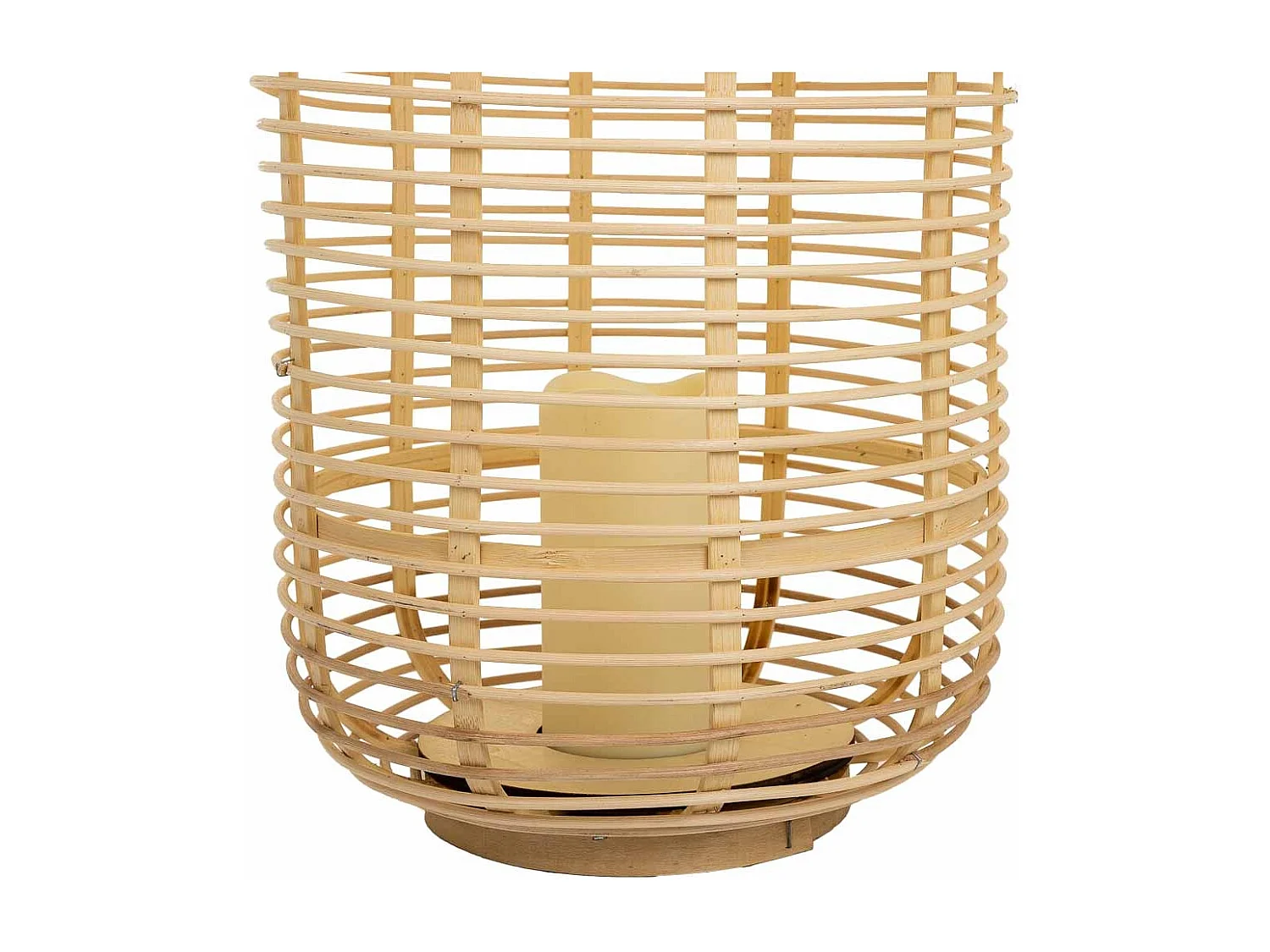 Lanterna portacandela con candelaLED in bambù e rattan marrone d29x48h