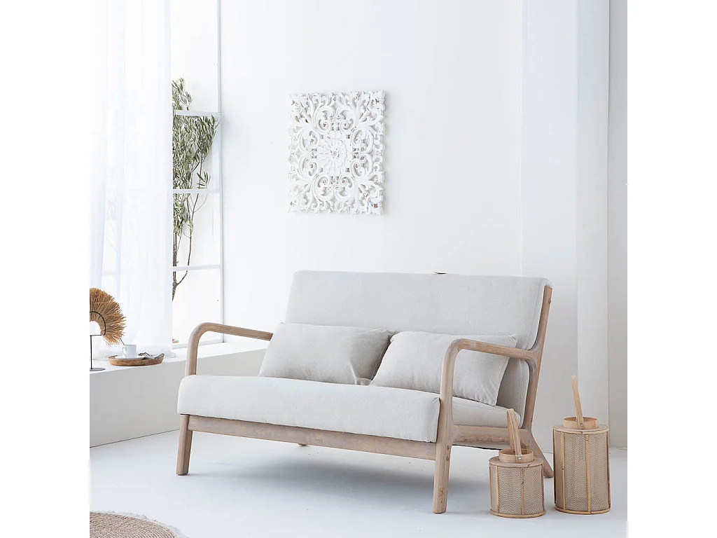 Lanterna de madeira marrom e bambu d11x27