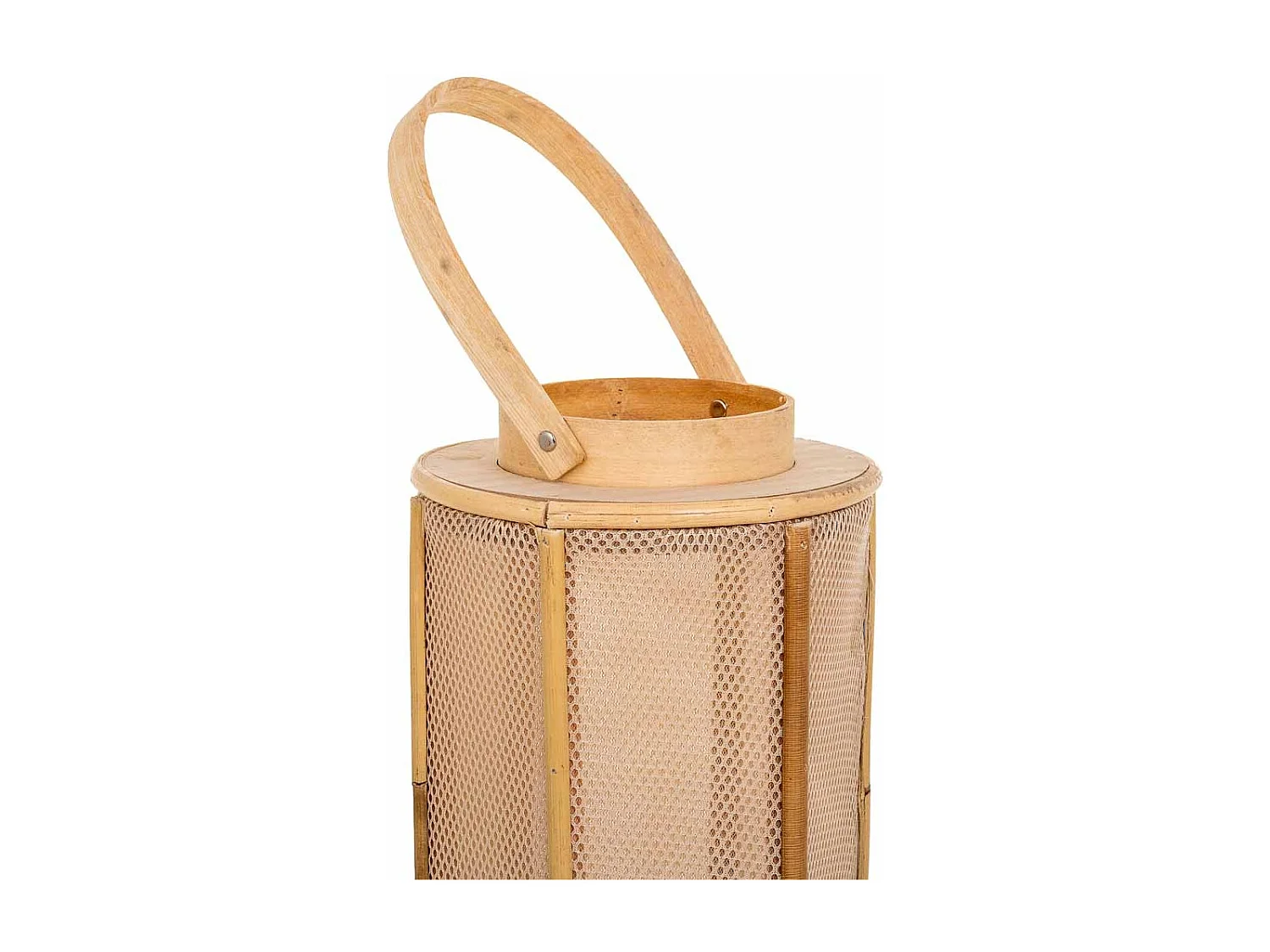 Lanterna de madeira marrom e bambu d11x27
