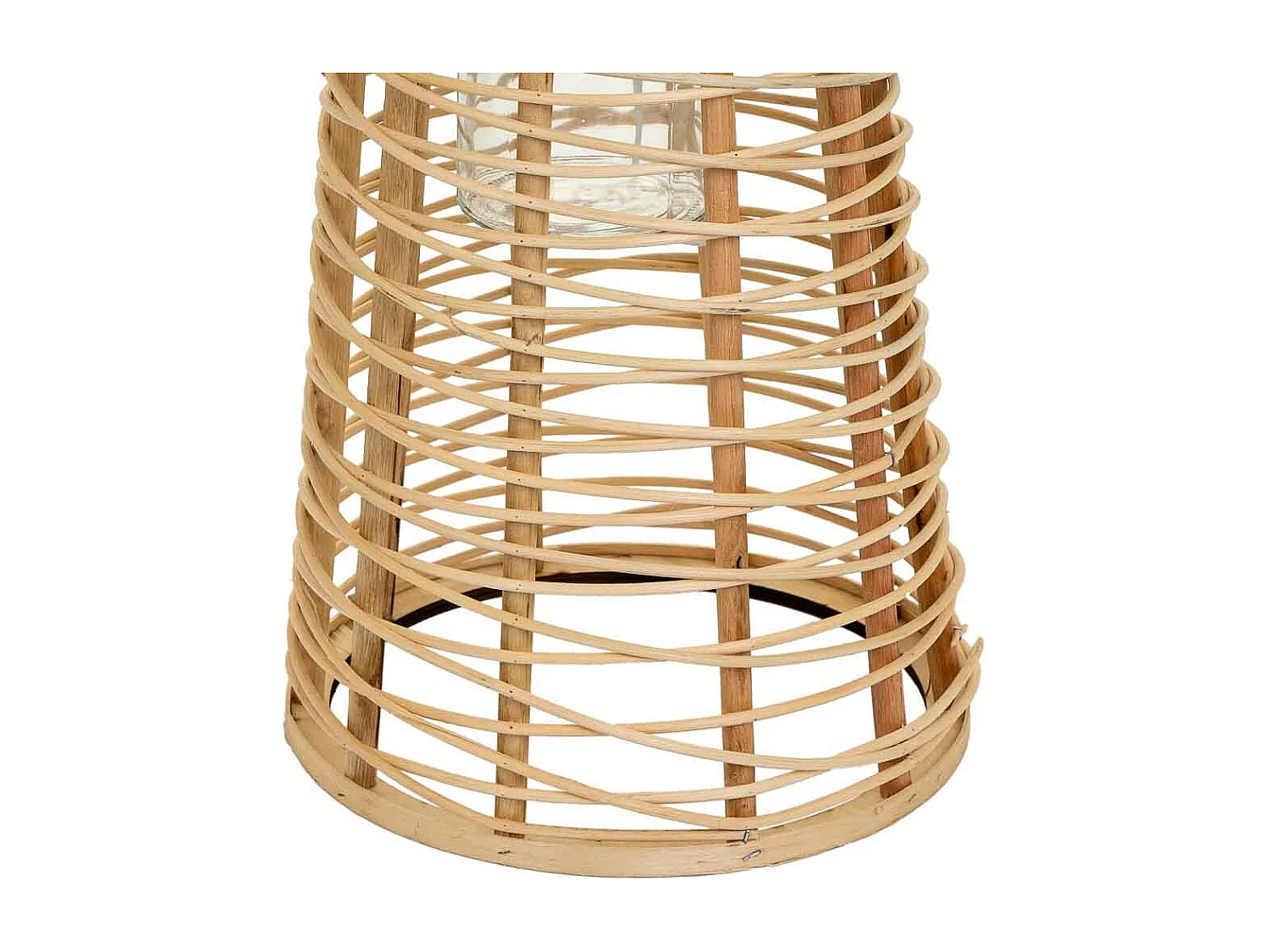 Lanterna portacandela in rattan marrone d26,5x56h