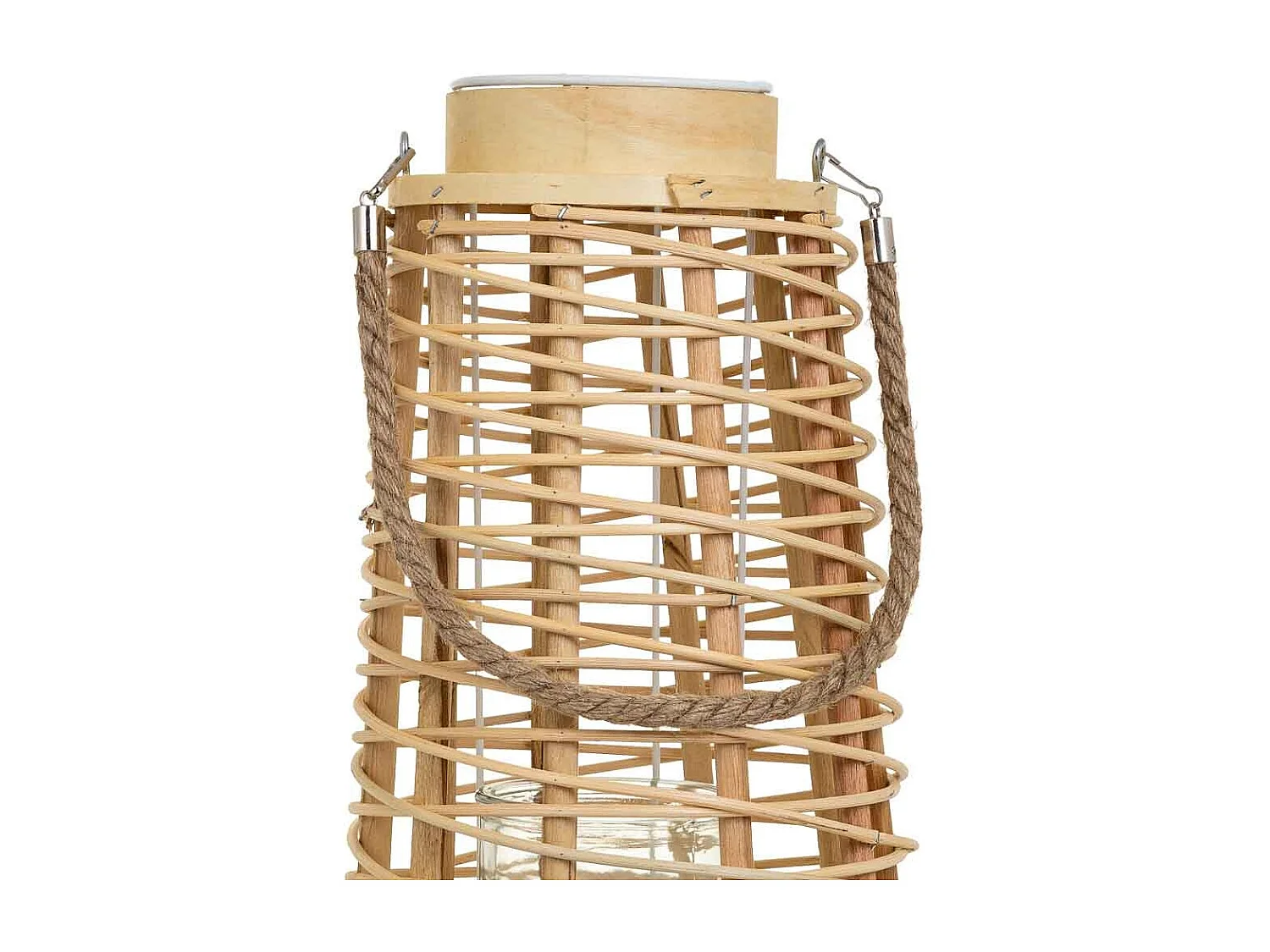 Lanterna portacandela in rattan marrone d26,5x56h