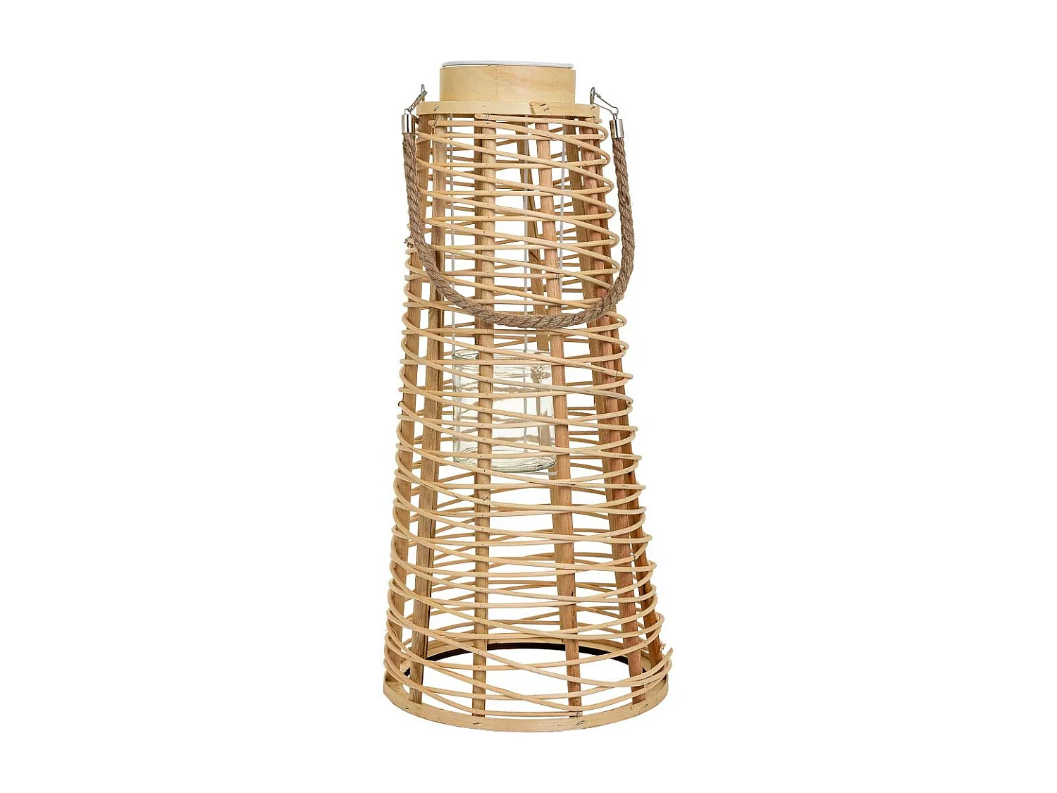 Braune Rattan-Kerzenlaterne, T26,5 x 56 H cm