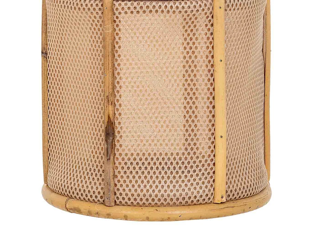 Braune Laterne aus Holz und Bambus, T11x17h cm