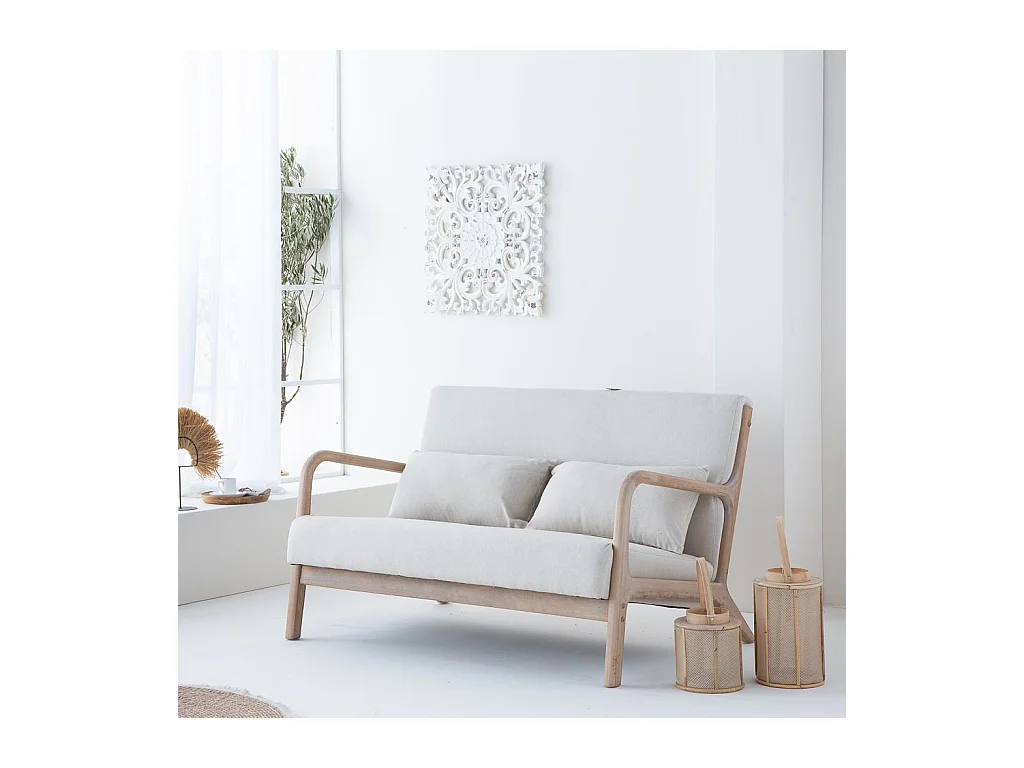 Lanterne en bois et bambou marron d11x17h