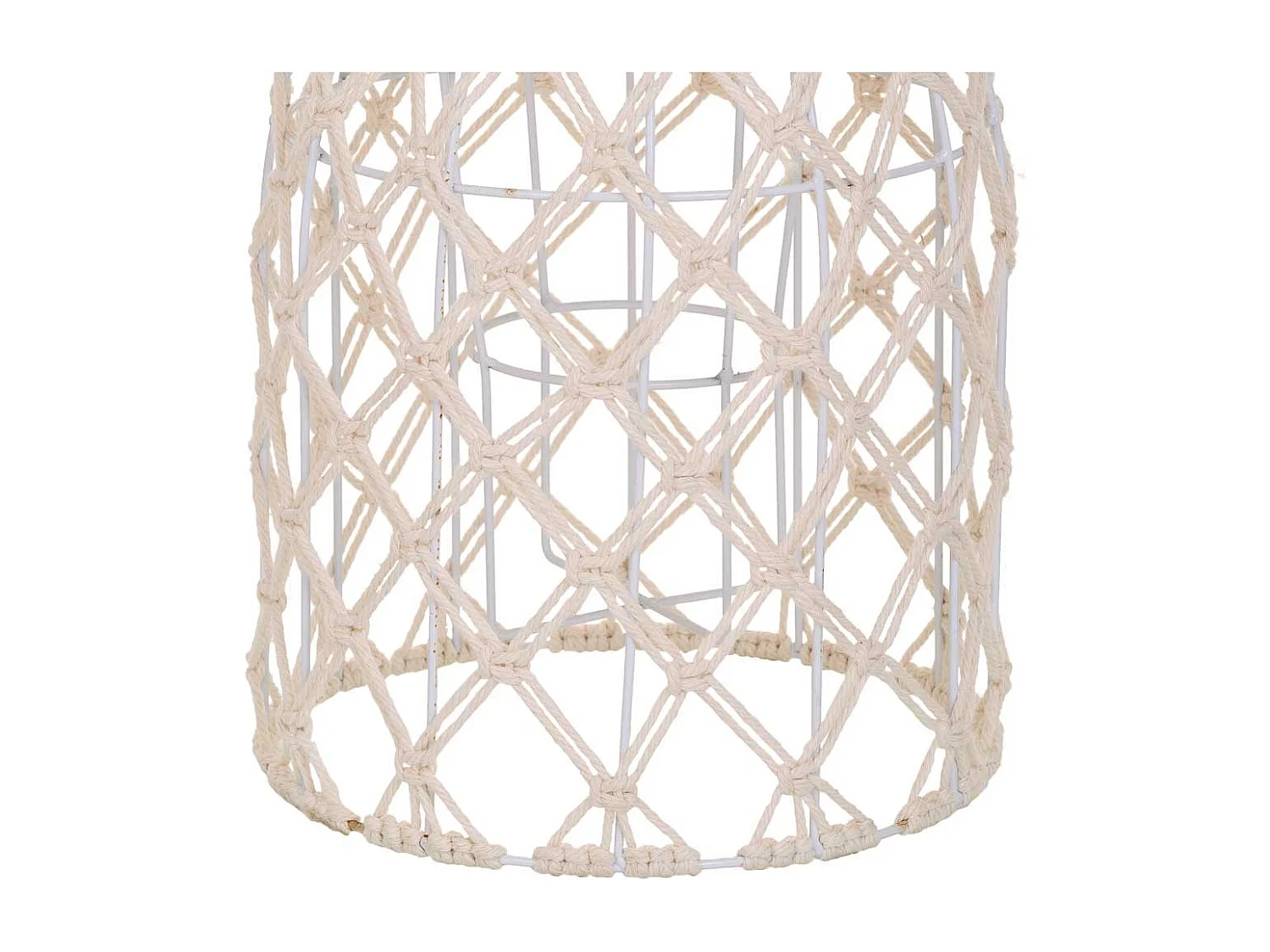 Lanterna de algodão trançado e fbira branca natural d16x30