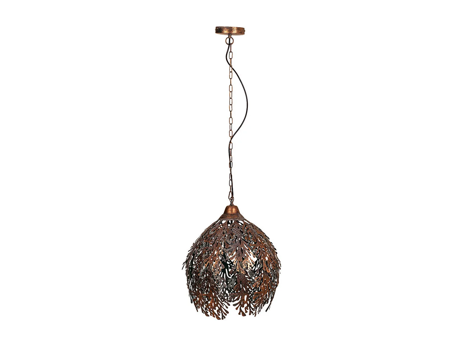 Plafoniera in metallo dorato 41x41x54/115h