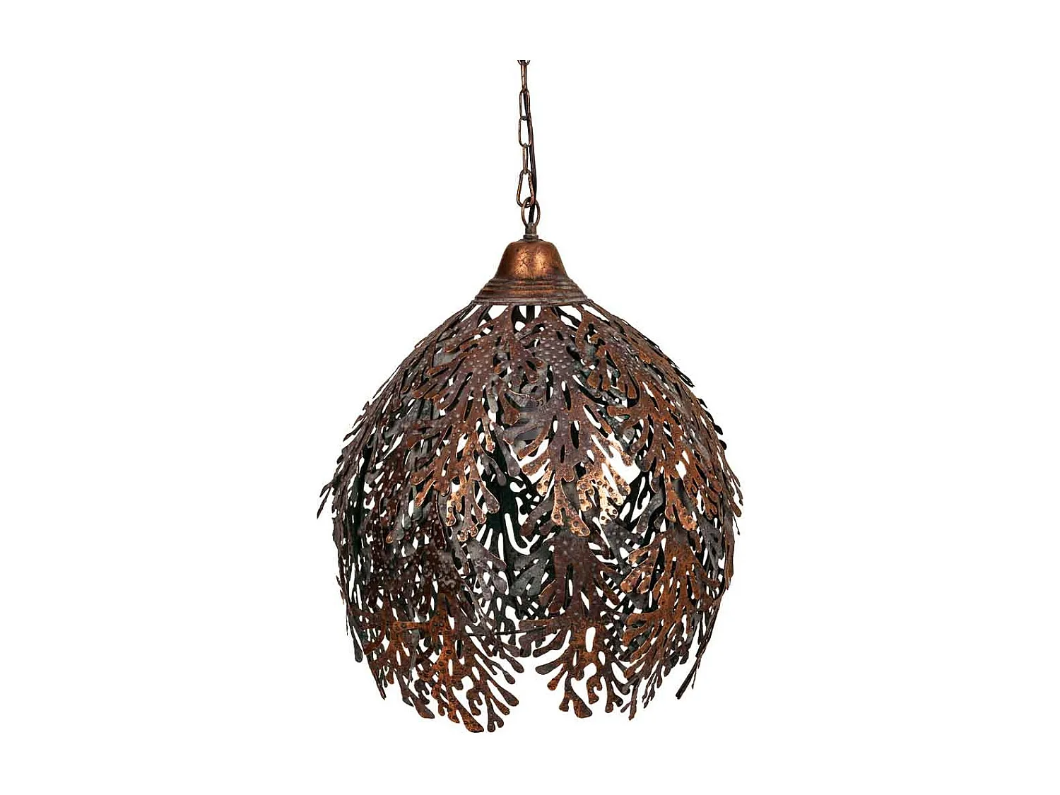 Plafoniera in metallo dorato 41x41x54/115h