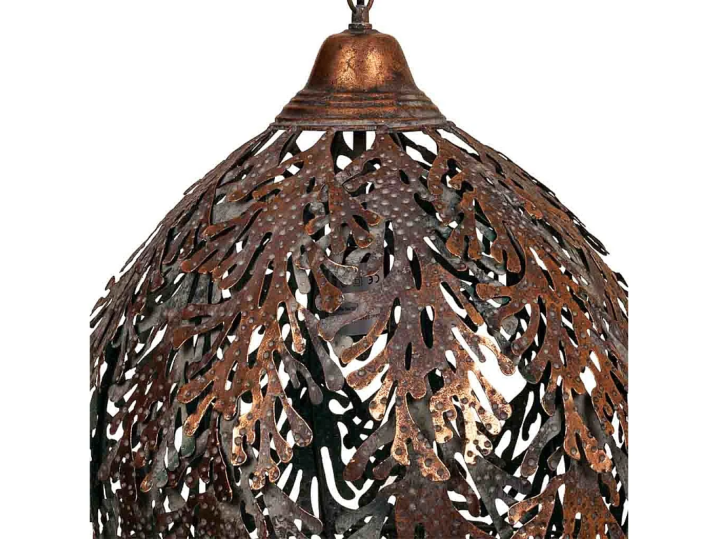 Plafoniera in metallo dorato 41x41x54/115h