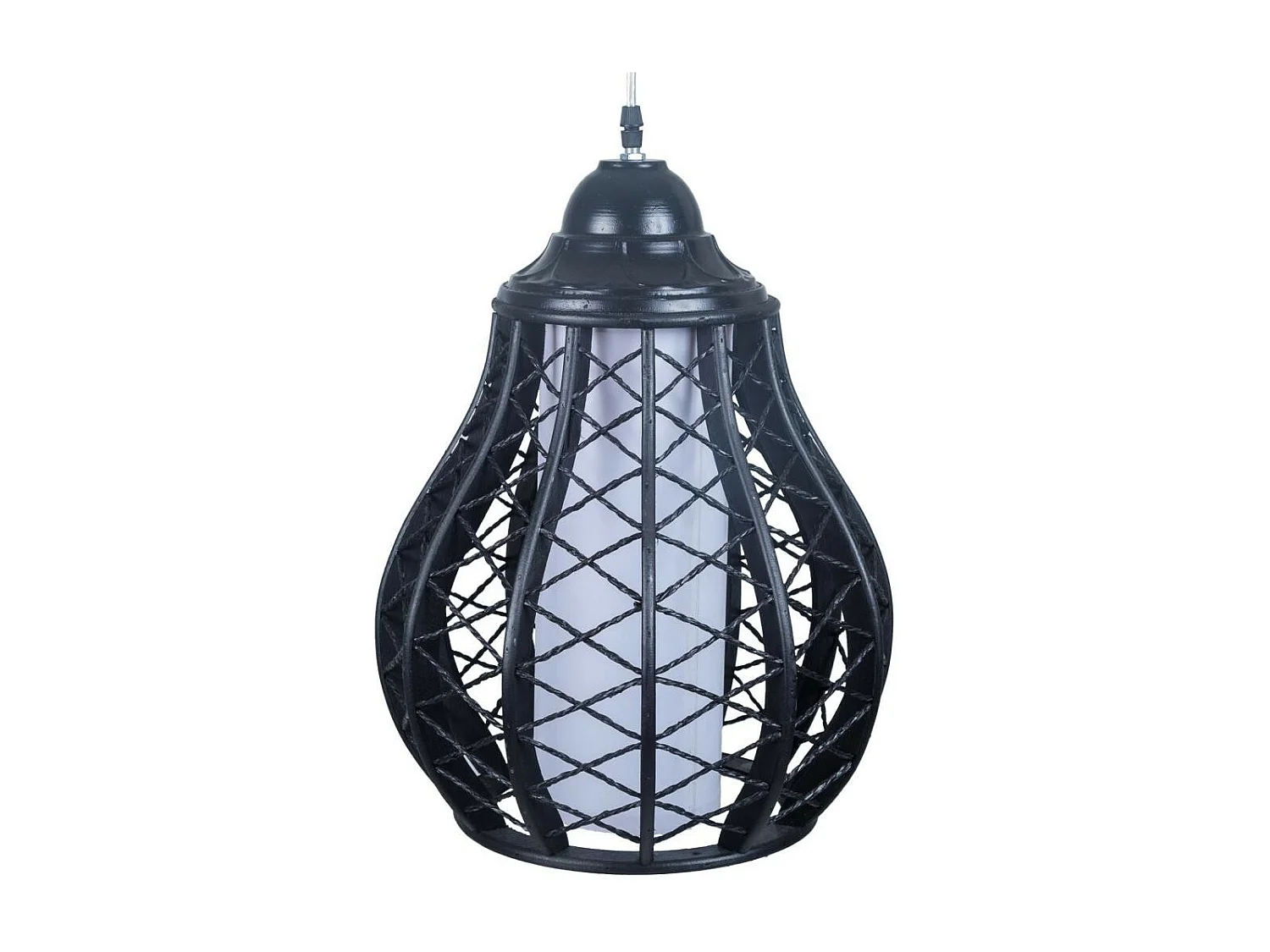 Candeeiro de teto em bambu preto 30,5x30,5x40,6