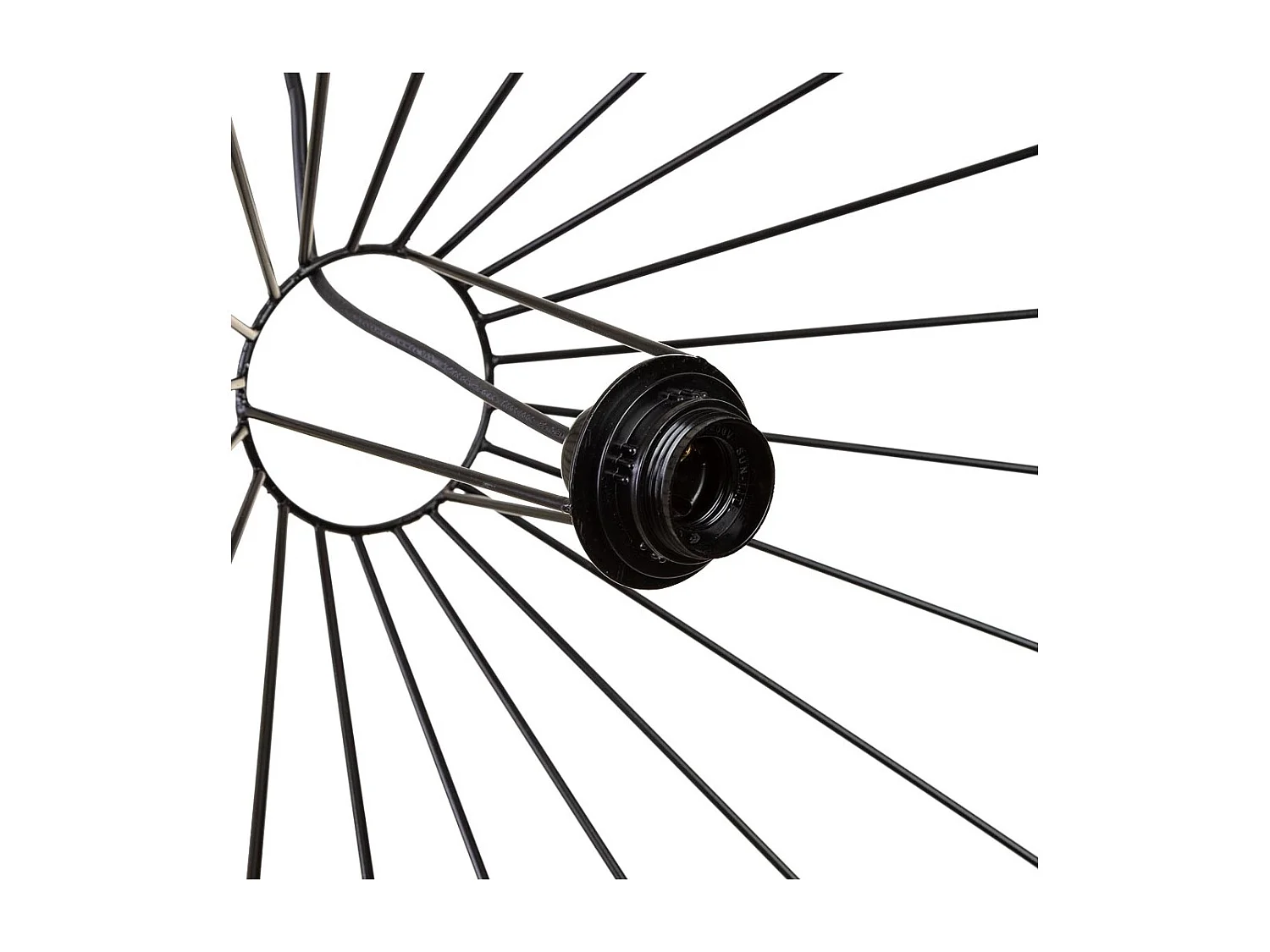 Candeeiro de teto em corda e metal castanho 52x52x35