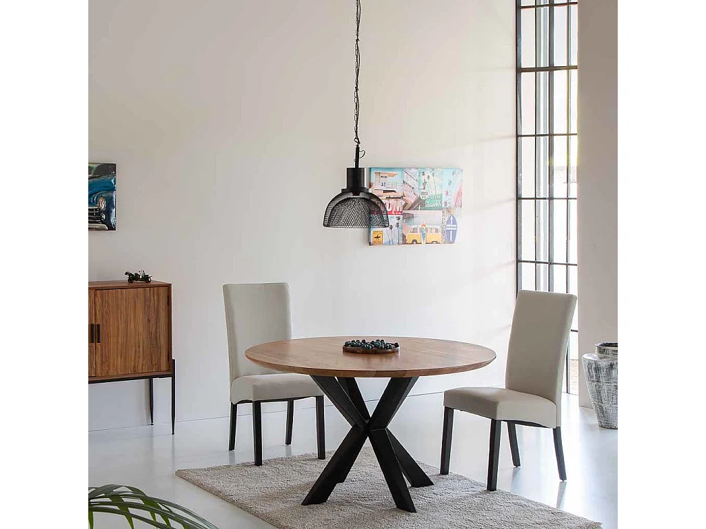 Candeeiro de teto em metal preto 35x35x110/35