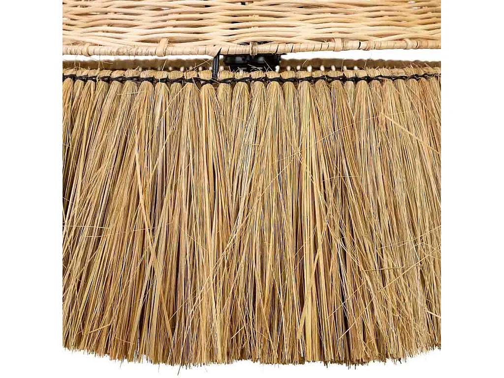 Lámpara de techo de fibra natural marrón 50x50x30