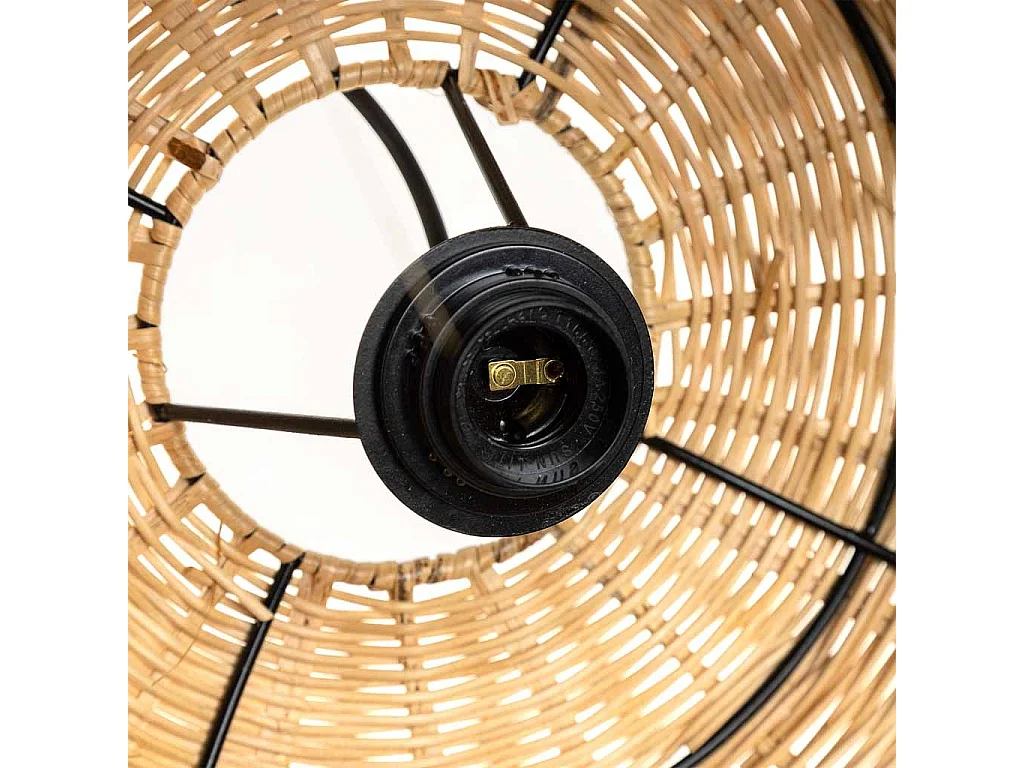 Lámpara de techo de fibra natural marrón 50x50x30