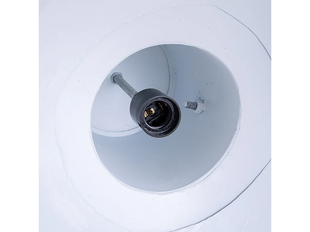 Plafoniera in legno bianco e metallo 41x41x52h