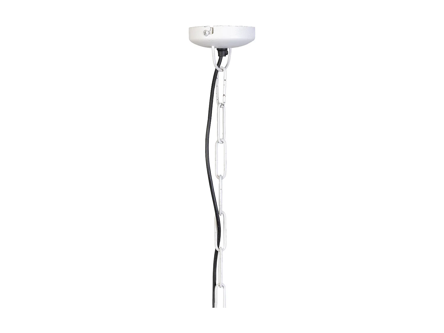 Plafoniera in legno bianco e metallo 41x41x52h