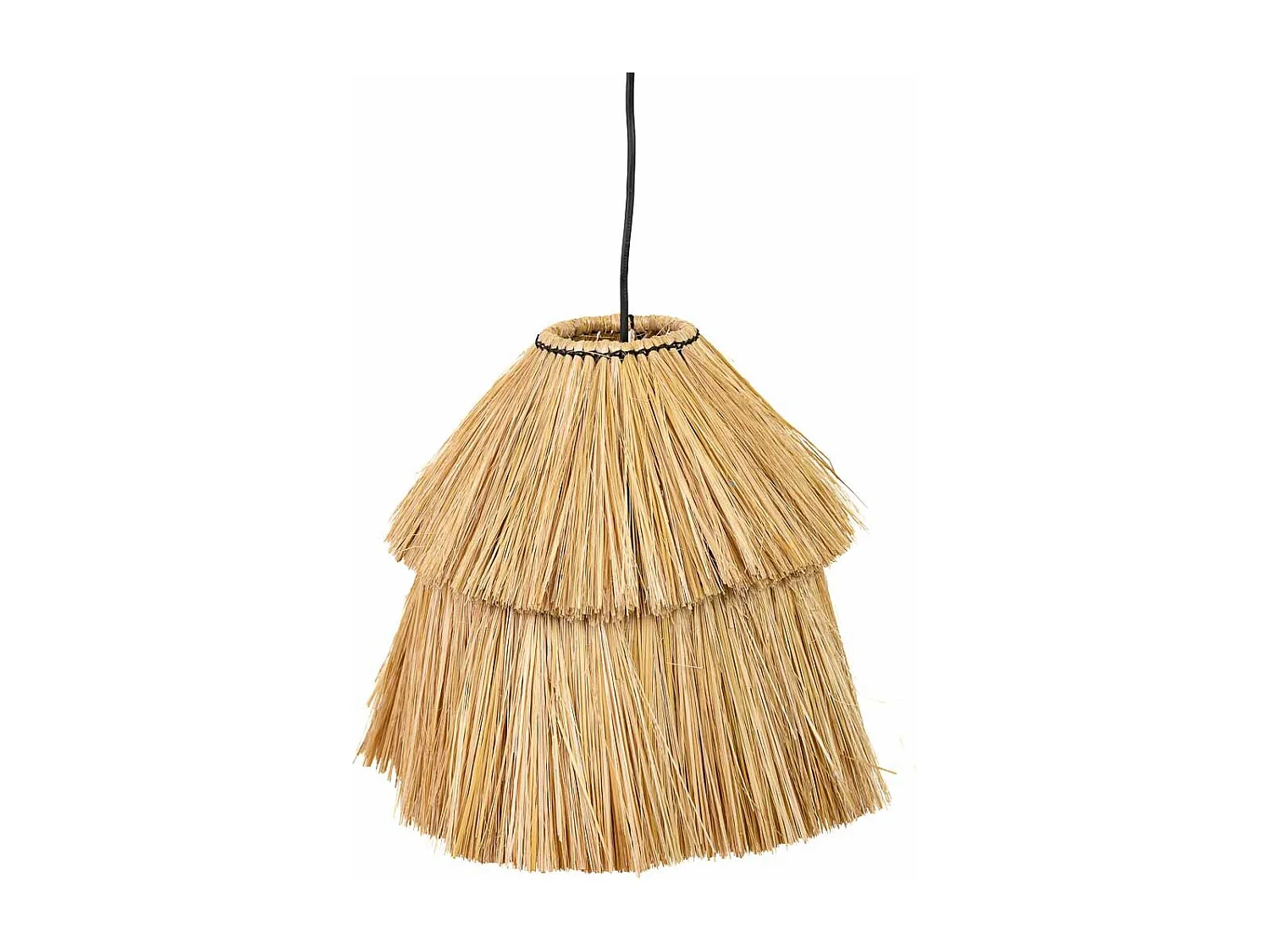 Plafoniera in fibra naturale marrone 38x38x30h