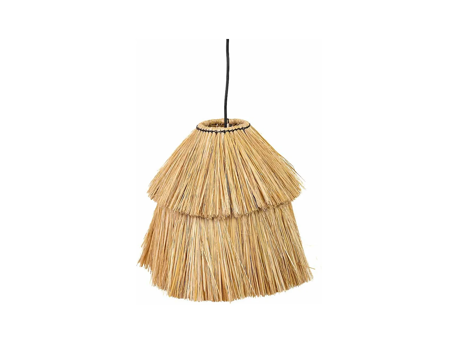 Braune Deckenleuchte aus Naturfaser, 38x38x30h cm