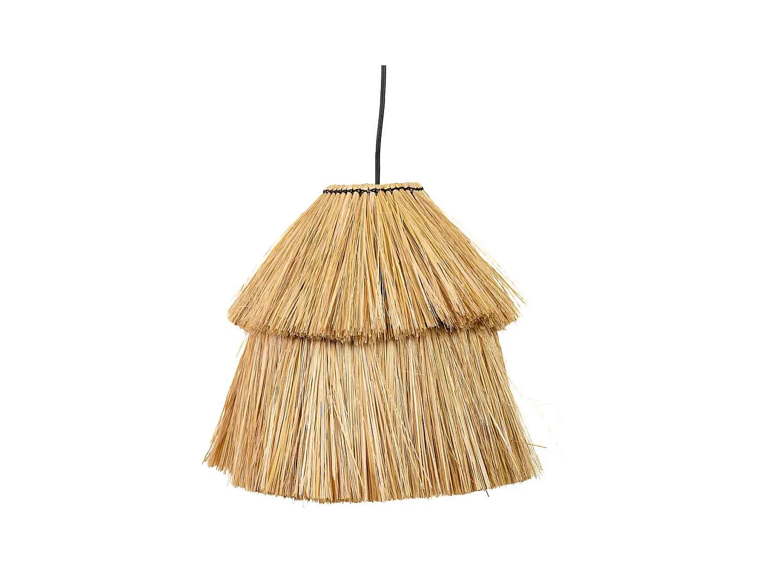 Braune Deckenleuchte aus Naturfaser, 38x38x30h cm