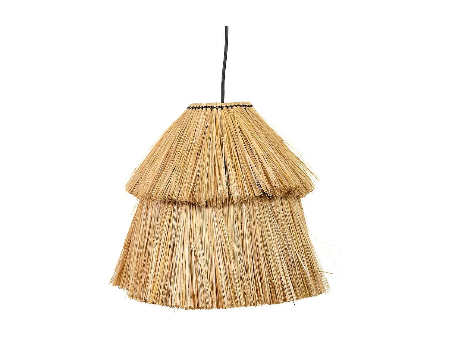 Lampara de techo de fibra natural marrón 38x38x30