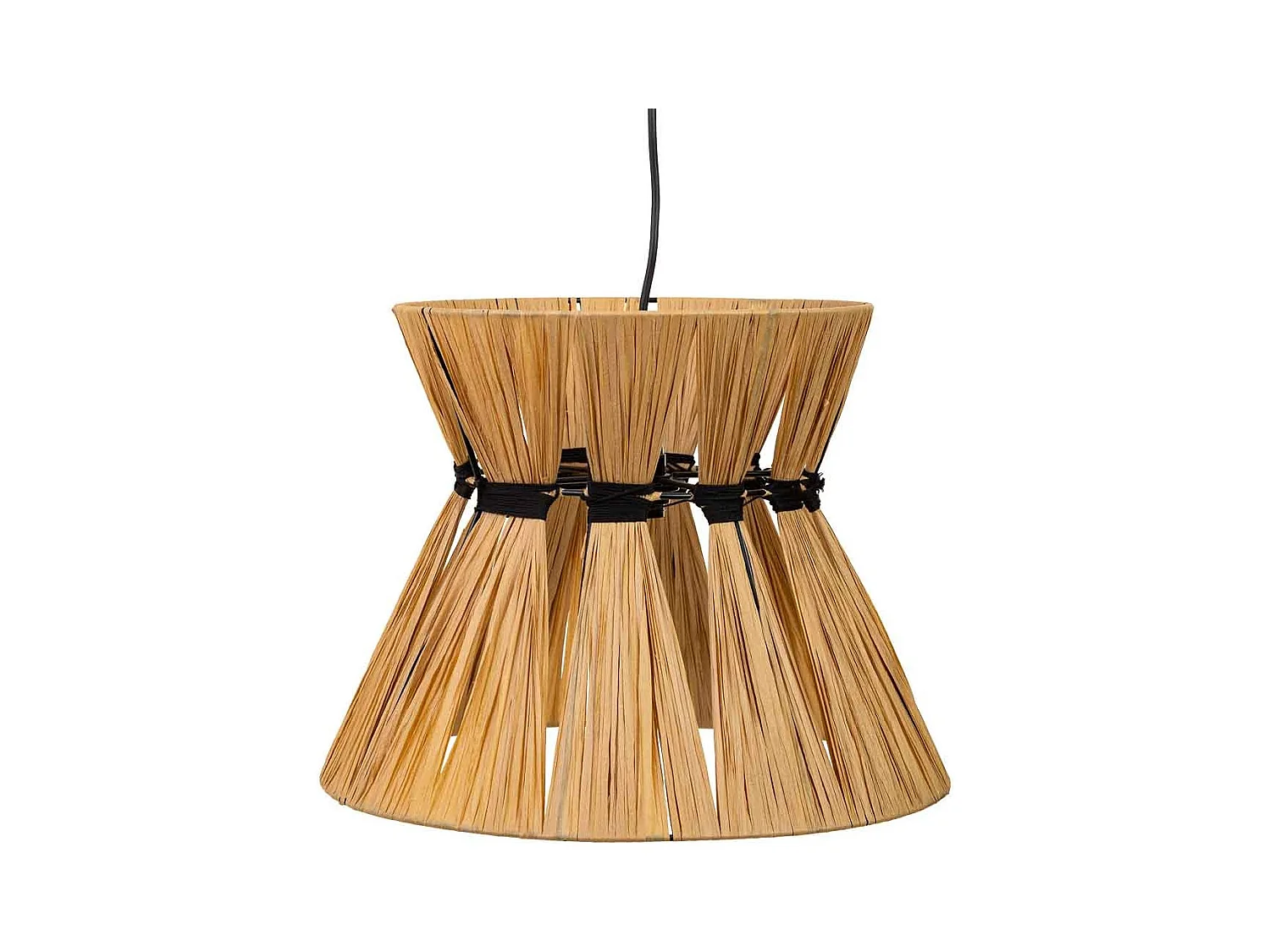 Lampe de plafond en rafia et métal marron 41x41x31h