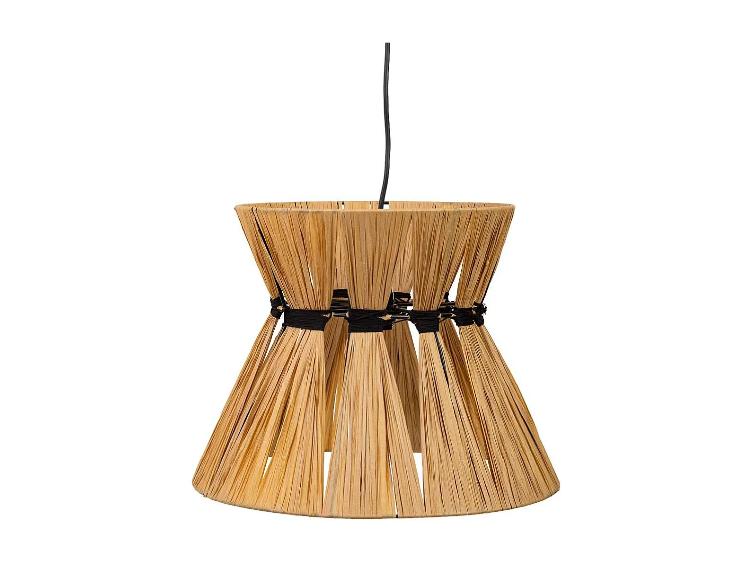 Candeeiro de Teto em Metal Ráfia e Castanho, 41x41x31A cm