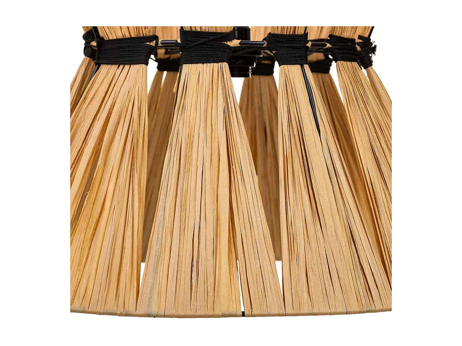 Candeeiro de Teto em Metal Ráfia e Castanho, 41x41x31A cm