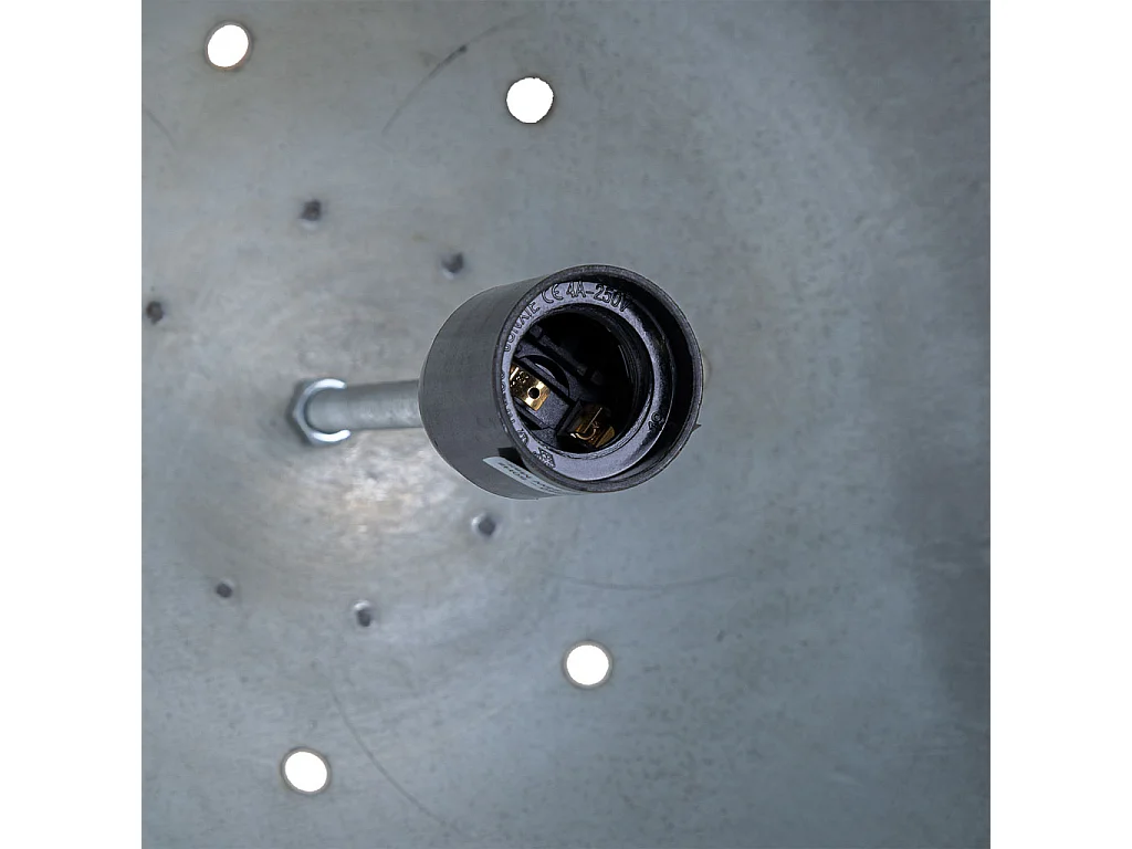 Plafoniera metallo grigio 44x44x51