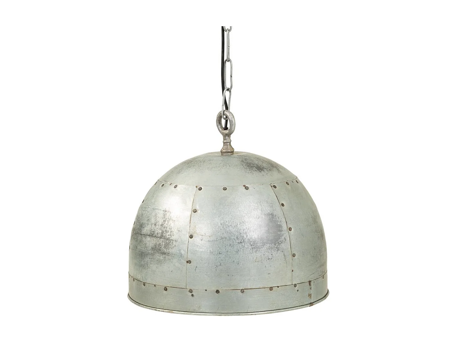 Plafoniera in metallo argento 41x41x36h