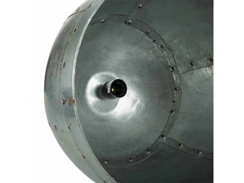 Plafoniera in metallo argento 41x41x36h