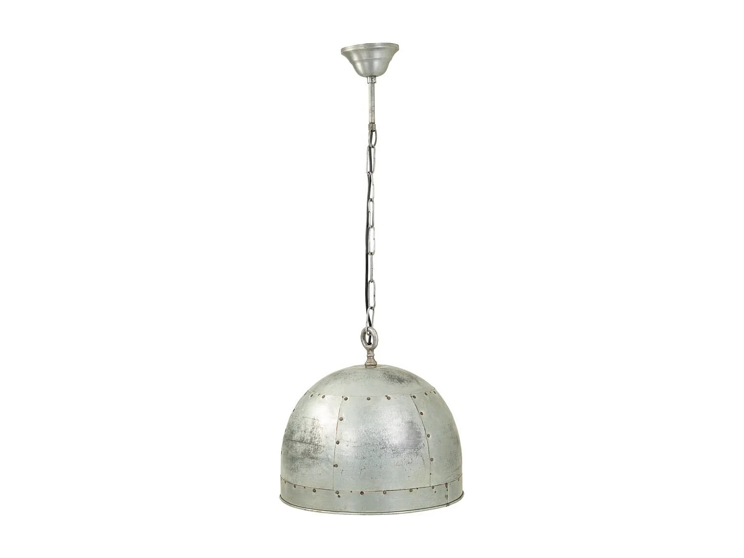 Plafoniera in metallo argento 41x41x36h